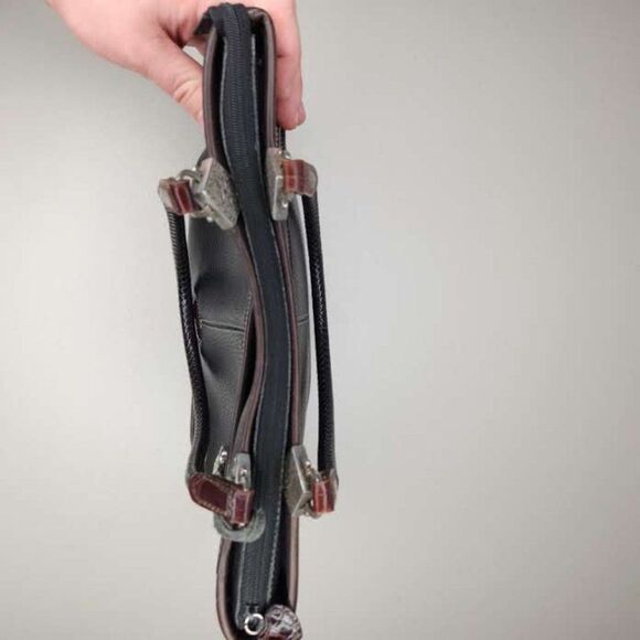 Retired Brighton Black Croc Leather Leonor / Handbag Tote EUC - Picture 8 of 14